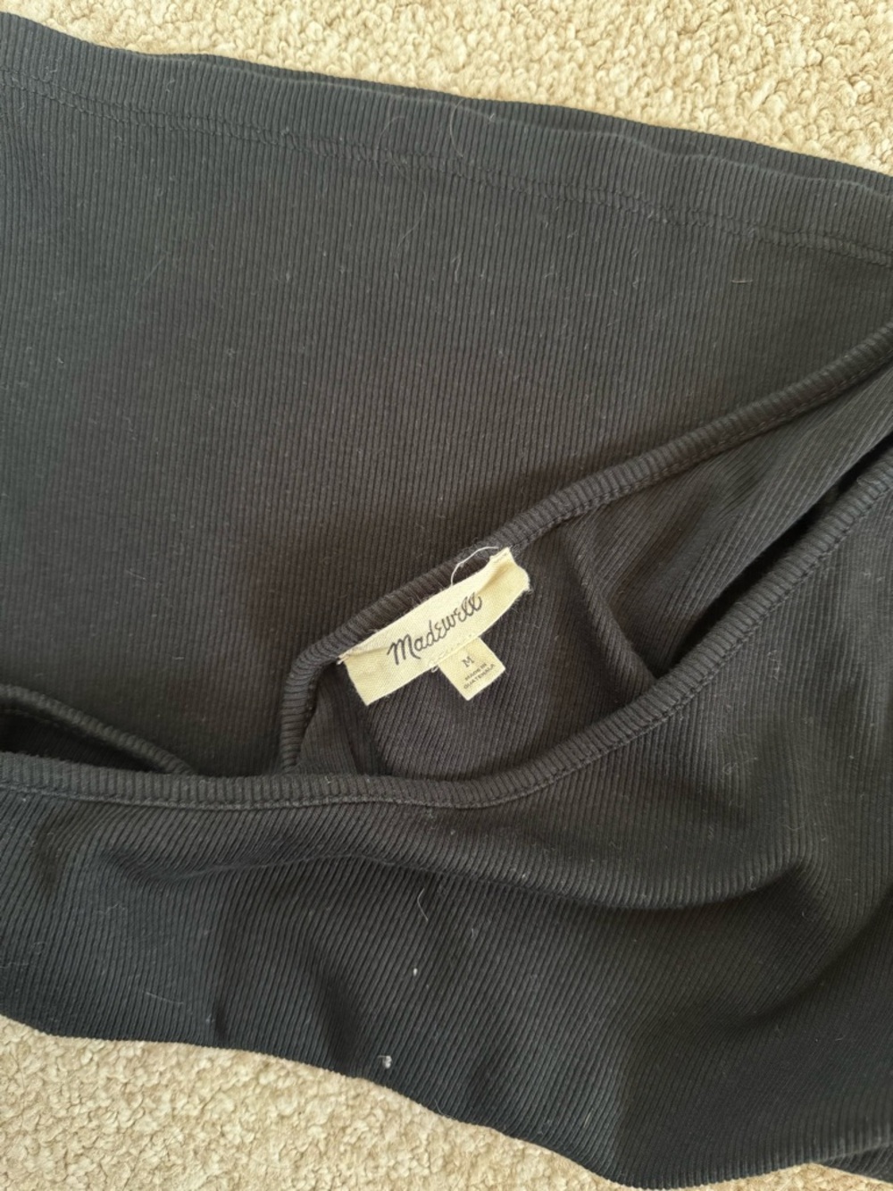 Madewell Black One-Shoulder Ribbed Tank - Picture 3 of 3